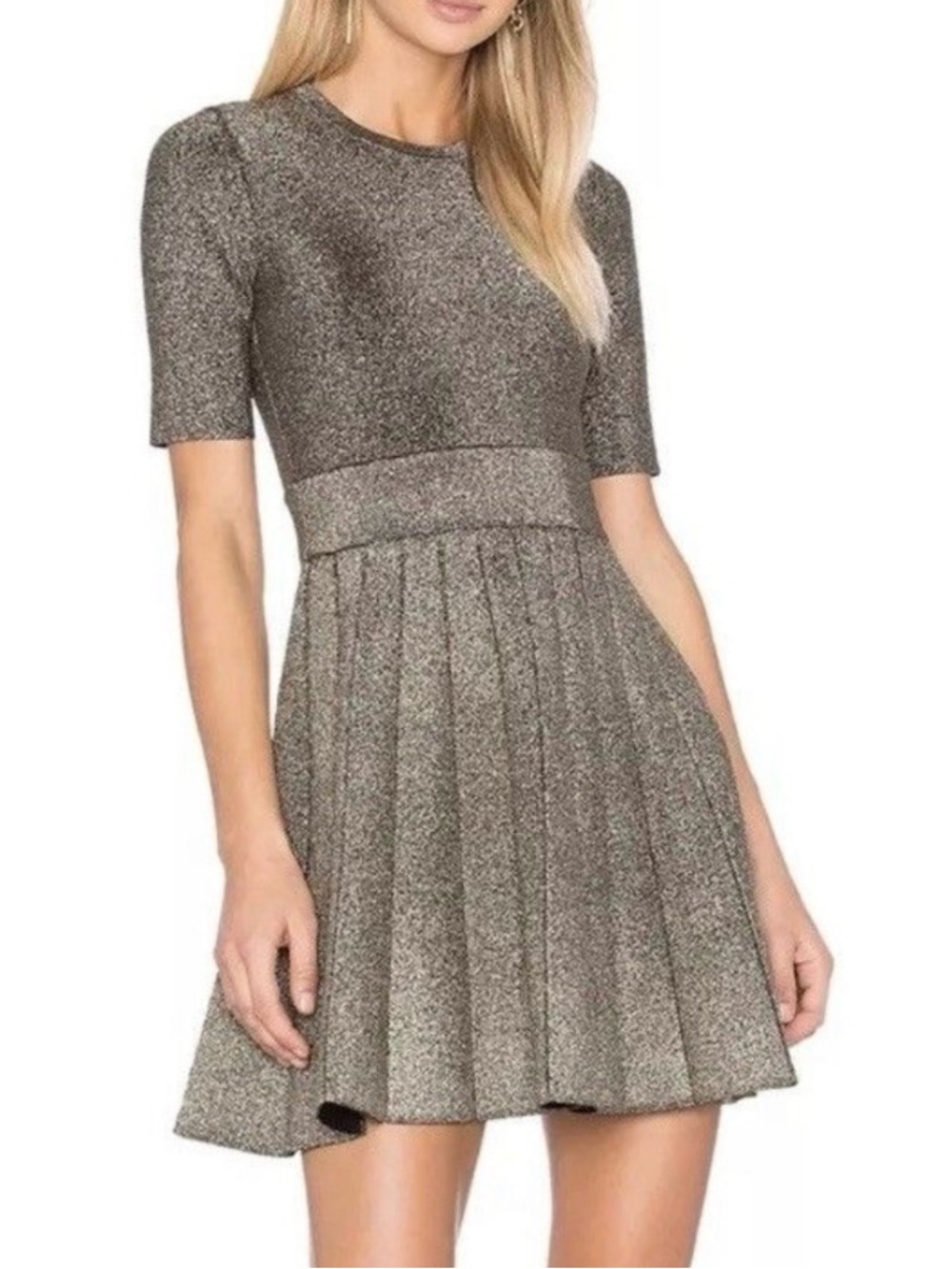 ALC Susana Metallic Knit Dress